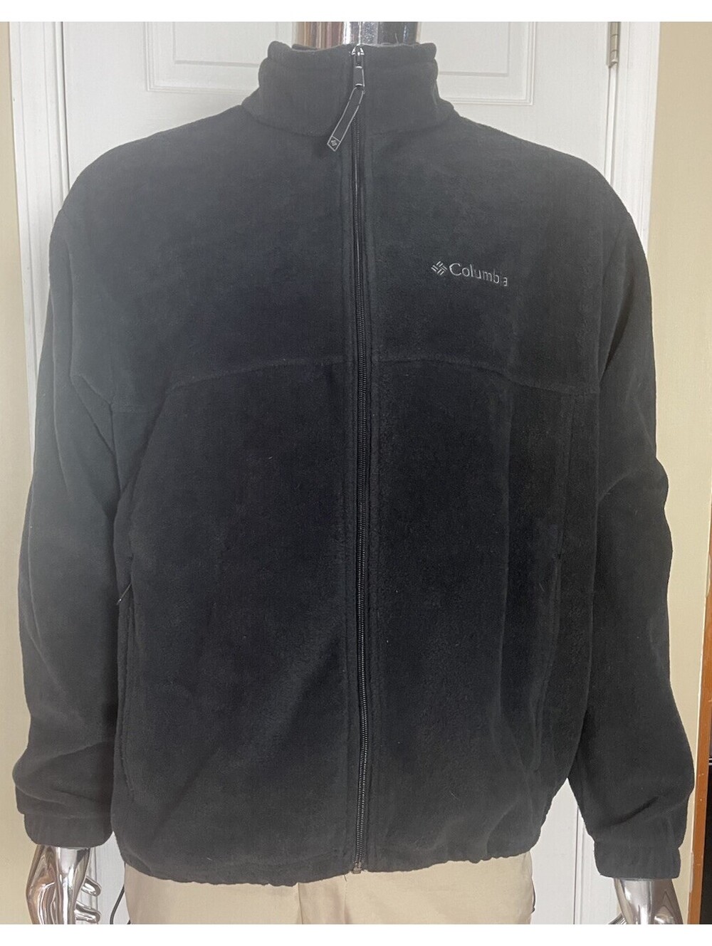 Columbia Sportswear Long Sleeve Full Zip Fleece Jacket, Charcoal Black, Men's XL